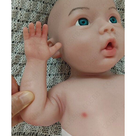 6.71lbs Cute Newborn Platinum Silicone 45cm Reborn Baby Girl Doll With Open Eyes - Picture 12 of 16
